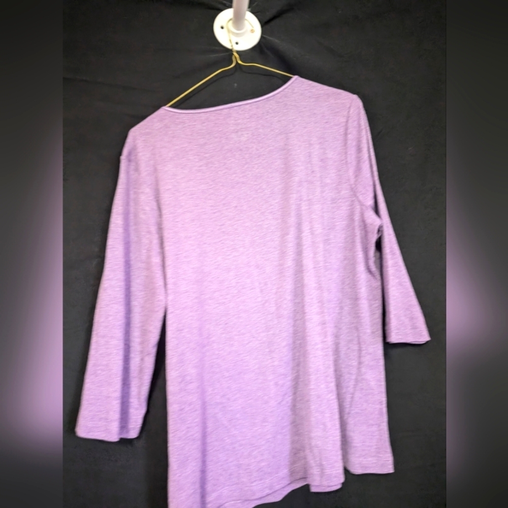 Purple CJ Banks 3/4 Sleeve Women's Top - Picture 3 of 3